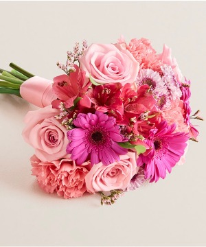 pink bouquet flowers hand tied bouquet 