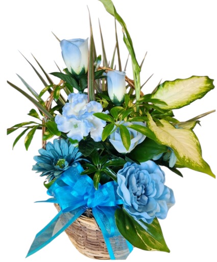 Planter with Teal 