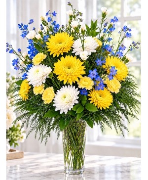 Pocket Full of Sunshine Blue and Yellow Flowers