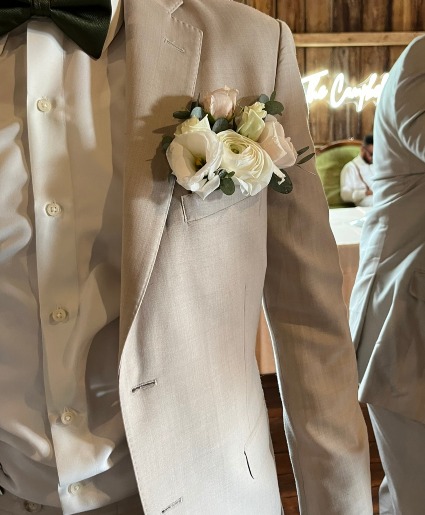 Pocket Square Wedding Party Flowers
