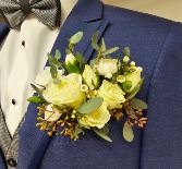Pocket Square White Flowers