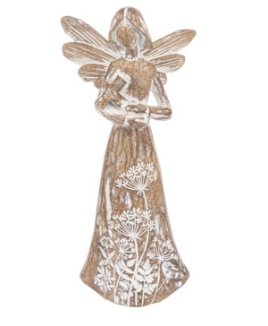 Polyresin angel with cross Angel
