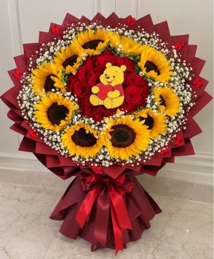 Pooh’s Sunflower Kisses & Forever Love Call Us for Faster Service & Daily Specials: (915) 303-8500 Text Us to Order Anytime: (915) 505-3708 Your trusted source for Flowers & Delivery in El Paso TX 