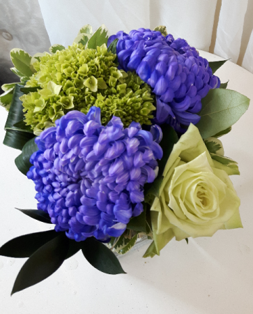 Pretty Purple and Green Table Centerpiece