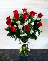 Pop's Dz Red Roses & White Lilies Call Us for todays delivers