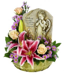 Praying Angel Tribute Basket 