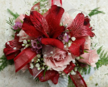Precious Pink & Red  Wrist Corsage