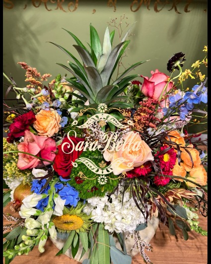 Premium Basket flower Arrangement with Fruit 