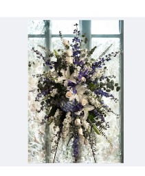 Premium Blue and White Spray Flower Arrangement