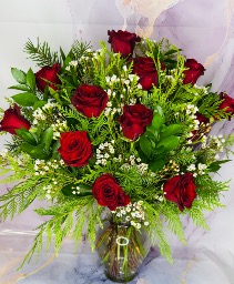 Simply Stunning Rose Dozen  Premium large vase