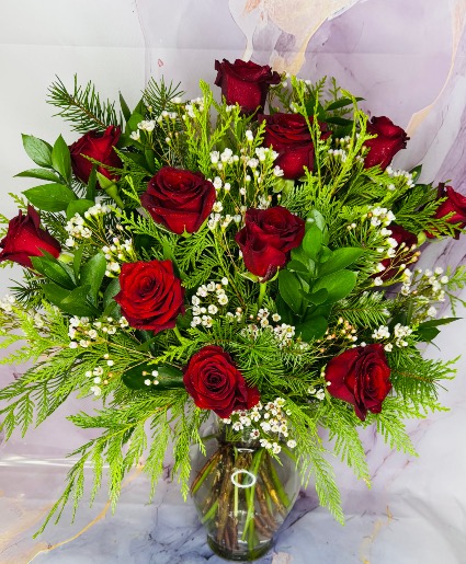 Simply Stunning Rose Dozen  Premium large vase