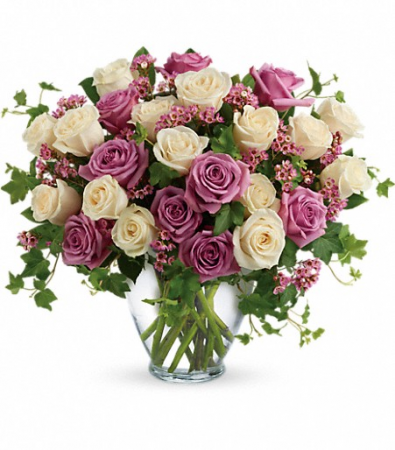 Premium Purple and White Roses Bouquet  