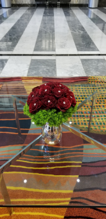 premium red garden roses  Red Rose Arrangement