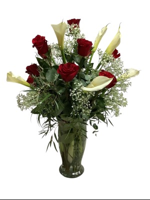 Premium Red Roses and Giant Calla Lilies Special Order