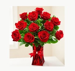 Premium Red Roses Dozen Red Roses w/Rinestone Bling  Bow in Oakdale, NY | Posh Floral Designs Inc.