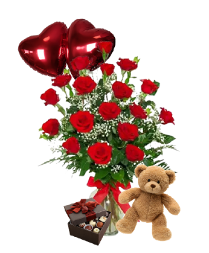 Deluxe Valentine Bundle Rose Arrangement