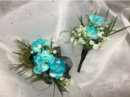 Pretty as a Peacock Wrist Corsage