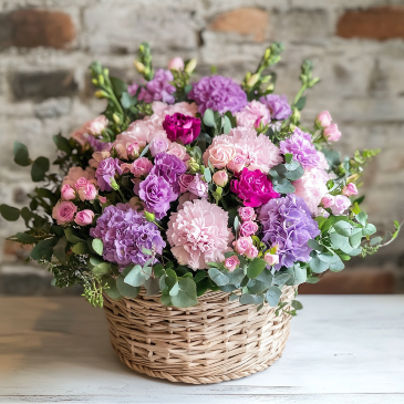 Pretty  Basket Arrangement  in Coconut Grove, FL | Luxury Flowers