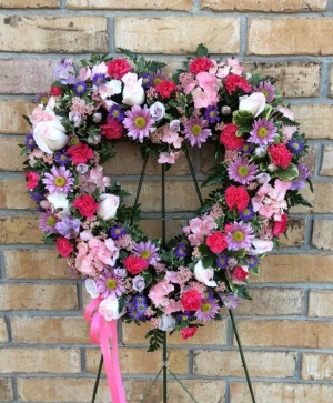 Cherished Heart Wreath Heart Sympathy Wreath