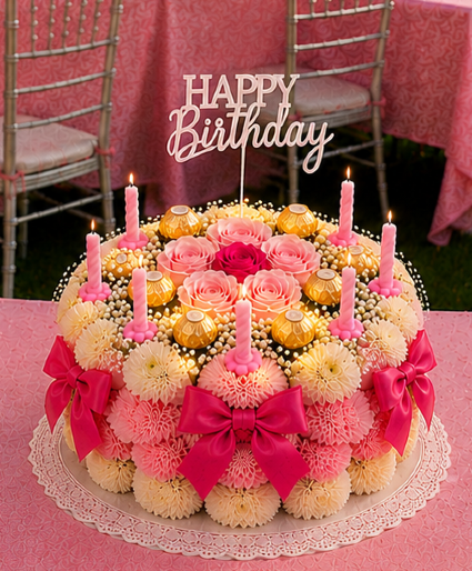 Pretty in Pink Birthday Cake Call Us for Faster Service & Daily Specials: (915) 303-8500 Text Us to Order Anytime: (915) 505-3708 Your trusted source for Flowers & Delivery in El Paso TX 