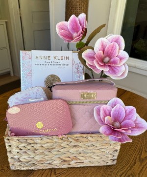 Pretty in pink gift basket 