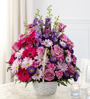Pretty Pastels basket arrangement