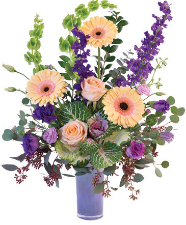 Pretty Peach & Purple Floral Arrangement in Saginaw, TX | WS FLOWER SHOP
