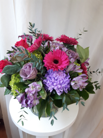 Pretty Pink and Purple Vase Arrangement
