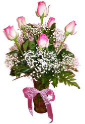 Pretty pink Half dozen of pink roses