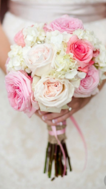 Pretty Pink Hand held with soft and bright pinks.