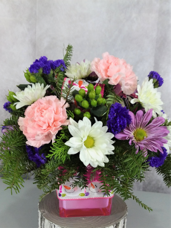 Pretty Pink Snowman fresh flowers
