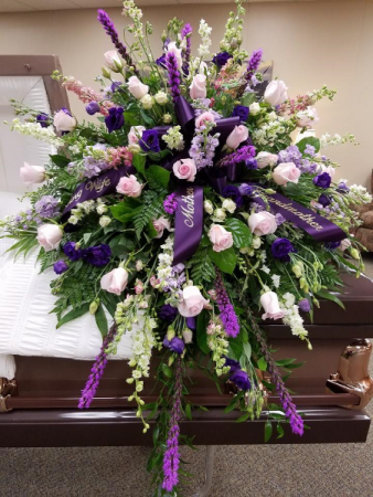 Pretty Purple Casket Spray
