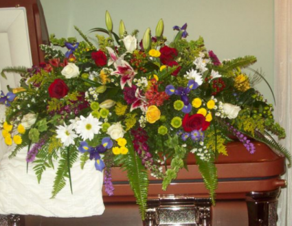 Primary Colored Garden  Casket blanket