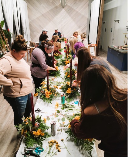 Private Floral Design Classes Group Activity