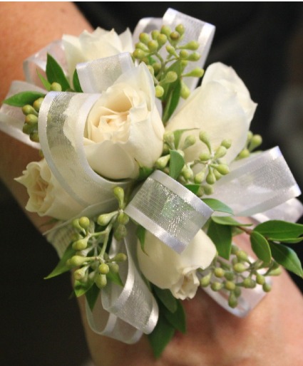 Classic White  PROM CORSAGE 