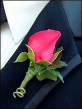 CORAL ROSE Prom Boutonniere