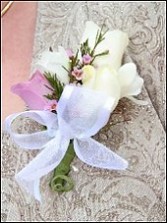WHITE & LAVENDER ROSES Prom Corsage