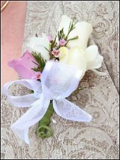 WHITE & LAVENDER ROSES Prom Corsage