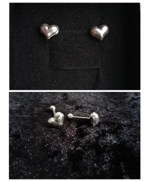 Puffed Heart Stud Earrings 