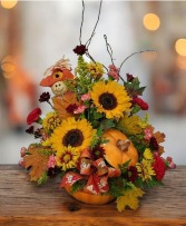 Pumpkin and Smiles Bouquet FHF-F2334 Fresh Flower Keepsake (Local Delivery Area Only)