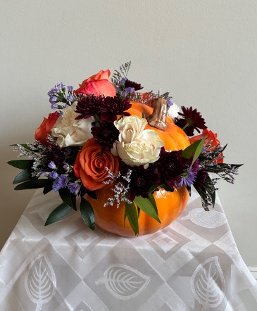 Pumpkin Bloomkin Food Safe Ceramic Pumpkin Container in West Bloomfield, MI | ODA TRANSLATES TO FLOWERS
