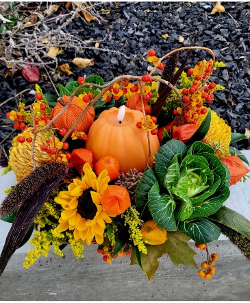 Pumpkin Candle Centrepiece  in Airdrie, AB | HOLLAND HOUSE FLOWERS