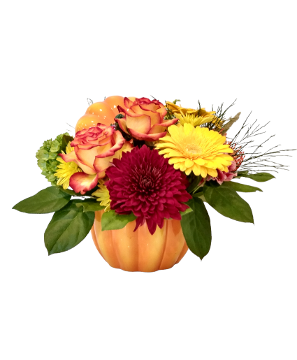 Pumpkin Ceramic Fall Arrangement