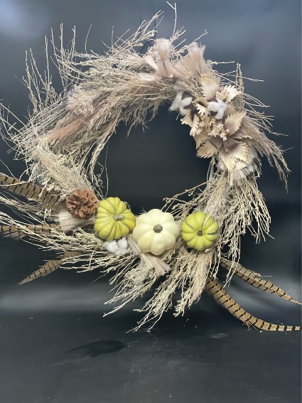 Pumpkin Harvest Wreath Custom Dried Original