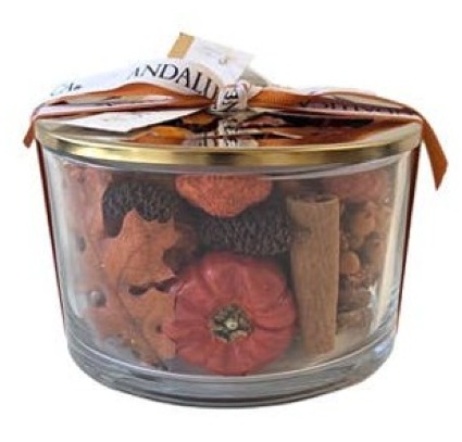 Pumpkin Spice 6" Glass Bowl Potpourri  