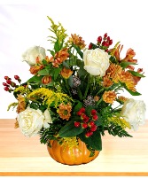 Pumpkin Spice  Ceramic Pumpkin Arrangement 