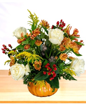 Pumpkin Spice  Ceramic Pumpkin Arrangement 