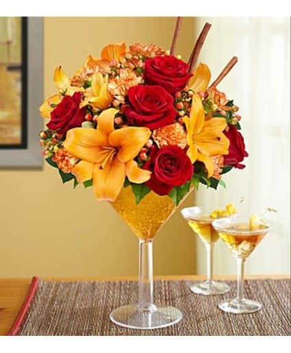 Pumpkin Spice Martini Vase Arrangement