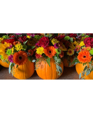 Pumpkin Wedding Centerpiece  in Arcade, NY | Always and Forever Flowers