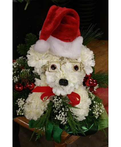 Puppy Claus! Fresh Arrangement 